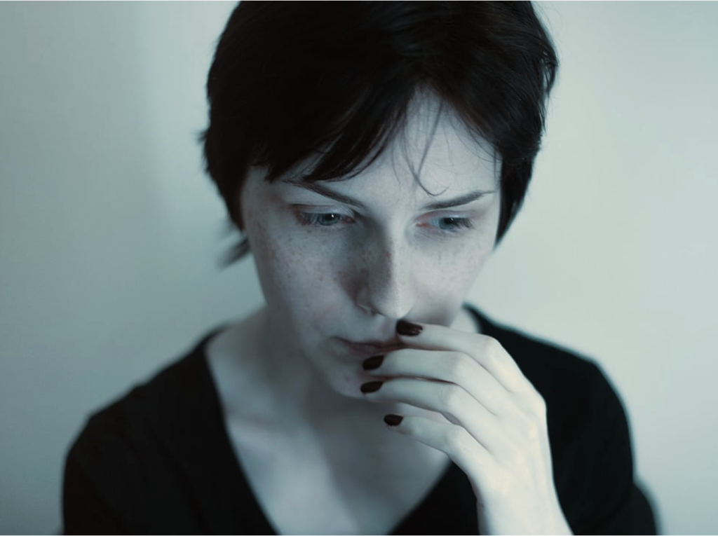 A woman looking worried